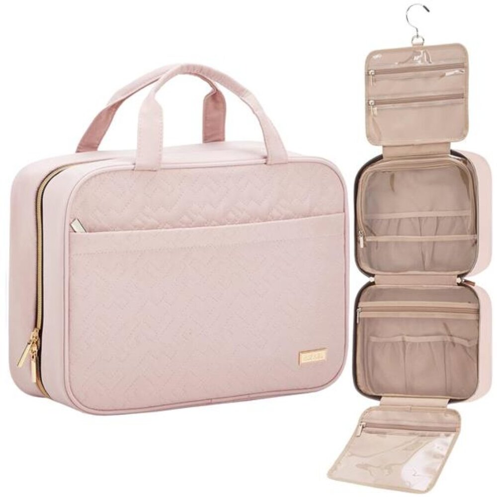 Travel Toiletry Bag for women, Portable Hanging Organizer for Full-Sized